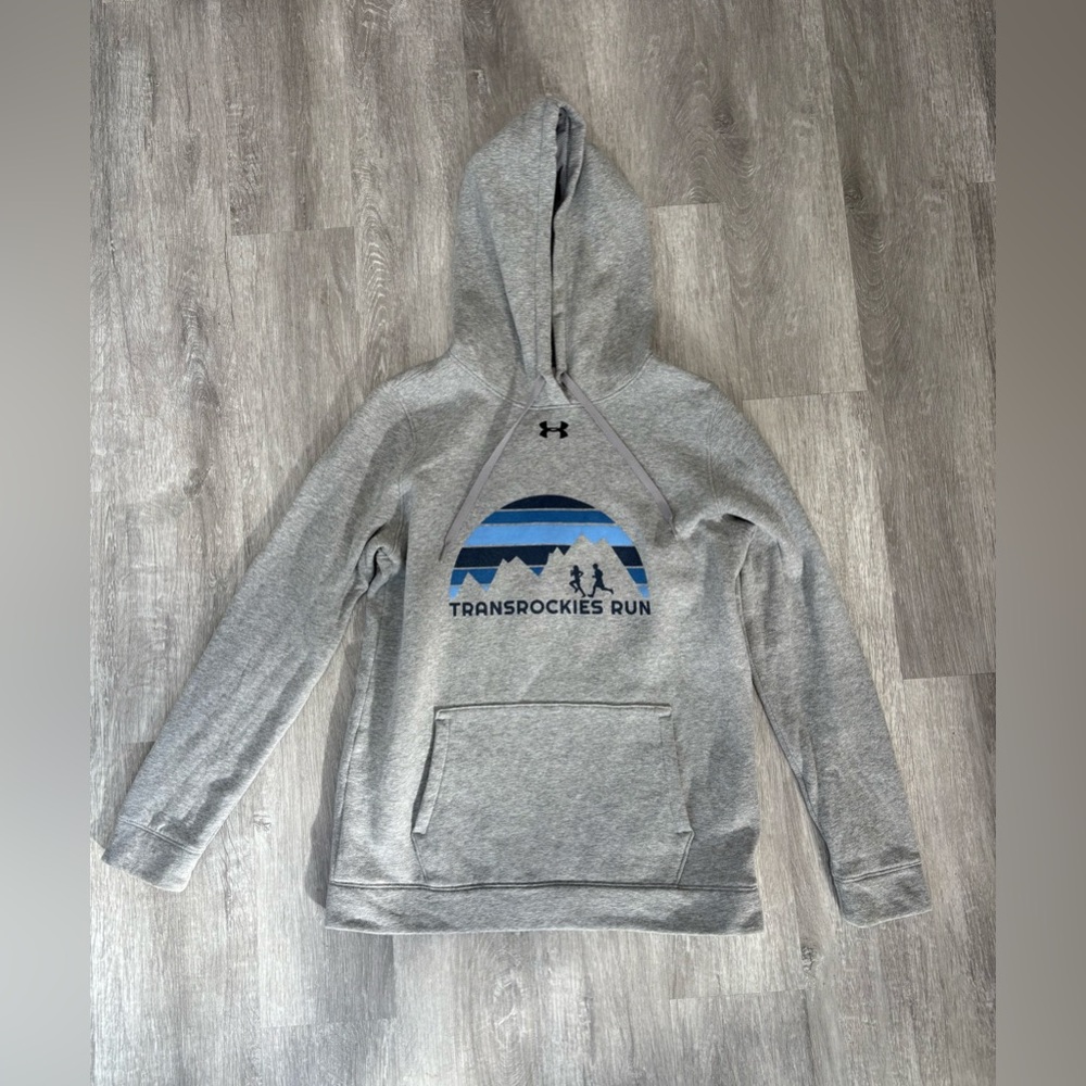 Under Armour UA TransRockies Run Gray Fleece Hoodie Women’s Size Medium